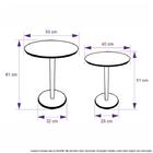 Conjunto Mesa Lateral De Canto Monopé Laqueada Tabaco E Verme