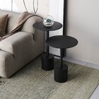 Conjunto Mesa Lateral De Canto Parma 65cm X 40cm X 40 Cm Preto