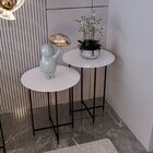 Conjunto Mesa Lateral De Canto Rome 57cm X 45cm X 45cm Branco