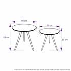 Conjunto Mesa Lateral De Canto Tripé Laqueada Tabaco E Vermel