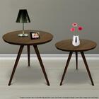 Conjunto Mesa Lateral De Canto Tripé Tabaco