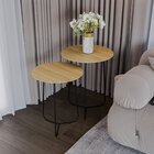 Conjunto Mesa Lateral De Canto Trude 55cm X 45cm X 45cm Natur