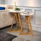 Conjunto Mesa Lateral Dener Off White Amêndoa