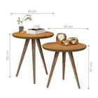 Conjunto Mesa Lateral E Apoio Sala De Estar Freijó