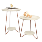 Conjunto Mesa Lateral E Apoio Skull Com Pés De Ferro Off Whit