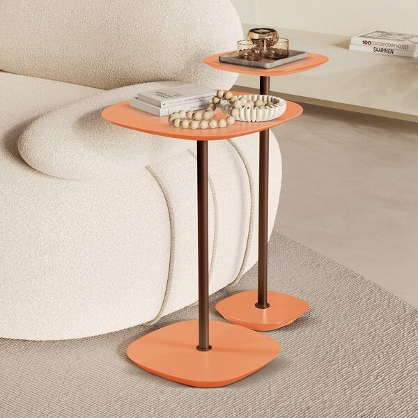 Conjunto Mesa Lateral Florença Alta E Baixa - Lf 049 Coral/ca