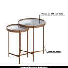 Conjunto Mesa Lateral Nezuko Base Cobre Tampo Mármore Branco