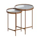 Conjunto Mesa Lateral Nezuko Base Cobre Tampo Mármore Branco