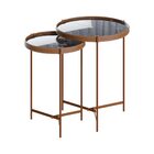 Conjunto Mesa Lateral Nezuko Base Cobre Tampo Mármore Preto G