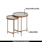 Conjunto Mesa Lateral Nezuko Base Cobre Tampo Off White - Gra