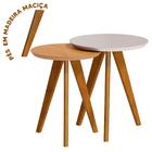Conjunto Mesa Lateral Redonda - Off White Nature