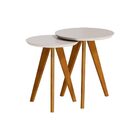 Conjunto Mesa Lateral Redonda - Off Whitte