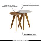 Conjunto Mesa Lateral Redonda Polly Off White/freijó G29 - Gr