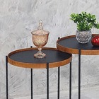 Conjunto Mesa Lateral Sala Estar Apoio Canto Sofá Redonda Rus