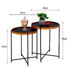 Conjunto Mesa Lateral Sala Estar Apoio Canto Sofá Redonda Rus