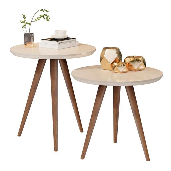 Conjunto Mesa Lateral Sofá Sala Pés Palito