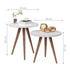 Conjunto Mesa Lateral Sofá Sala Pés Palito Branco