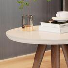 Conjunto Mesa Lateral Sofá Sala Pés Palito Off White