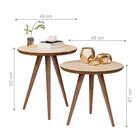 Conjunto Mesa Lateral Sofá Sala Pés Palito Off White Freijó