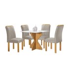 Conjunto Mesa Laura 90cm Com 4 Cadeiras Arizona Tampo Milão P