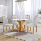 Conjunto Mesa Laura 90cm Com 4 Cadeiras Arizona Tampo Milão P