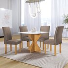 Conjunto Mesa Laura 90cm Com 4 Cadeiras Canela Tampo Milão Pl