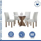 Conjunto Mesa Laura 90cm Com 4 Cadeiras Canela Tampo Milão Pl
