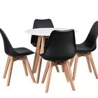 Conjunto Mesa Leda 110 Cm Branca + 4 Cadeiras Leda Pretas