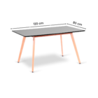 Conjunto Mesa Leda Eames Preta 120x80cm E 4 Cadeiras Preta