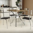 Conjunto Mesa Loire 4 Cadeiras Portugal Cromado/preto