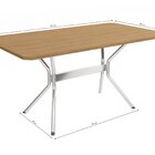 Conjunto Mesa Loire 6 Cadeiras Lisboa Cromado/freijo/marrom