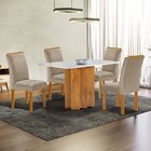 Conjunto Mesa Lorena 120cmx80cm Com 4 Cadeiras Luisa Tampo Lo