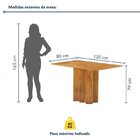 Conjunto Mesa Lorena 120cmx80cm Com 4 Cadeiras Luisa Tampo Lo