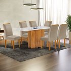 Conjunto Mesa Lorena 160cm X 80cm Com 6 Cadeiras Luisa Tampo