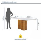 Conjunto Mesa Lorena 160cm X 80cm Com 6 Cadeiras Luisa Tampo