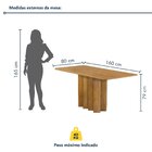 Conjunto Mesa Lorena 160cmx80cm Com 6 Cadeiras Celeste Tampo