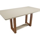 Conjunto Mesa Louise 1 60 Metros Vidro Off White Com 6 Cadeir