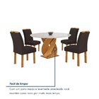 Conjunto Mesa Luna 100cm Com 4 Cadeiras Arizona Tampo Redondo