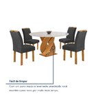 Conjunto Mesa Luna 100cm Com 4 Cadeiras Arizona Tampo Redondo
