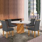 Conjunto Mesa Luna 100cm Com 4 Cadeiras Arizona Tampo Redondo