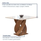 Conjunto Mesa Luna 100cm Com 4 Cadeiras Arizona Tampo Slim Pl