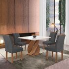 Conjunto Mesa Luna 100cm Com 4 Cadeiras Arizona Tampo Slim Pl