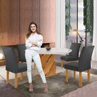 Conjunto Mesa Luna 100cm Com 4 Cadeiras Canela Tampo Redondo