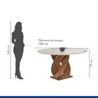 Conjunto Mesa Luna 100cm Com 4 Cadeiras Canela Tampo Redondo