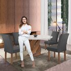 Conjunto Mesa Luna 100cm Com 4 Cadeiras Canela Tampo Redondo