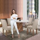 Conjunto Mesa Luna 100cm Com 4 Cadeiras Canela Tampo Redondo