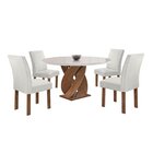 Conjunto Mesa Luna 100cm Com 4 Cadeiras Canela Tampo Redondo