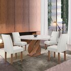 Conjunto Mesa Luna 100cm Com 4 Cadeiras Canela Tampo Redondo