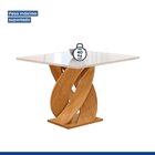 Conjunto Mesa Luna 100cm Com 4 Cadeiras Canela Tampo Slim Plu