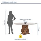 Conjunto Mesa Luna 120cm Com 6 Cadeiras Arizona Tampo Redondo